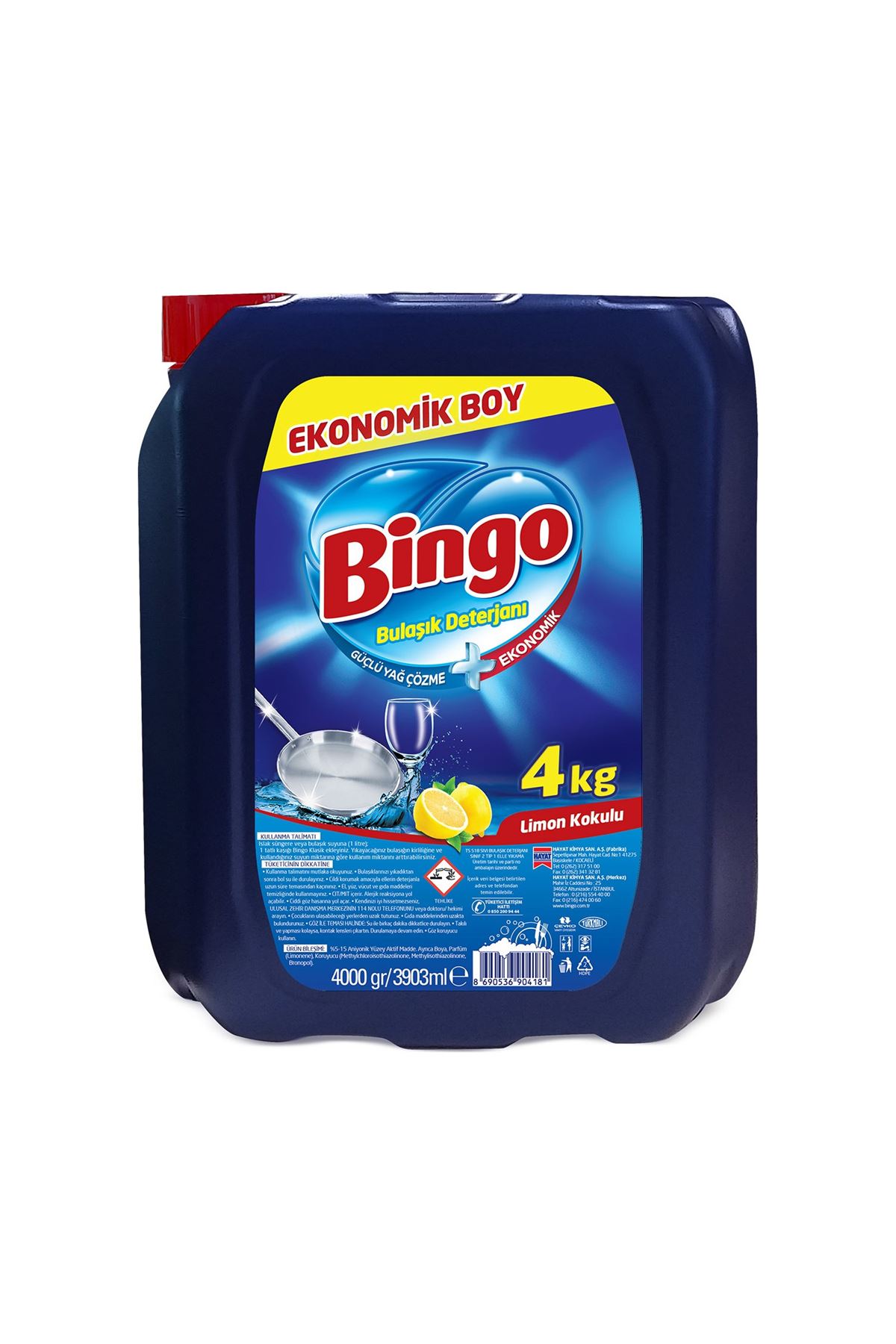Bingo Elde Sıvı Bulaşık Deterjanı Limon 4 KG