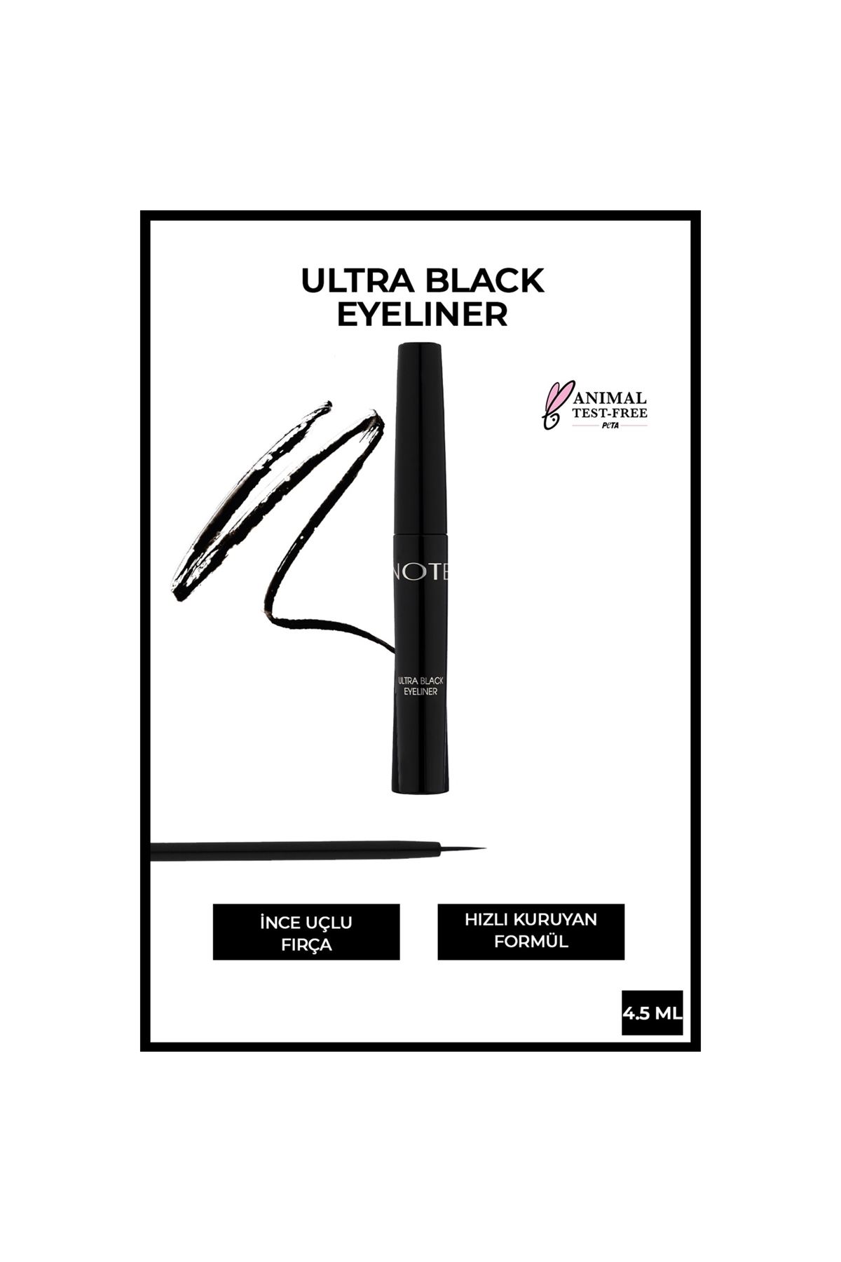 Note Ultra Black Eyeliner Kıl Fırça Uçlu