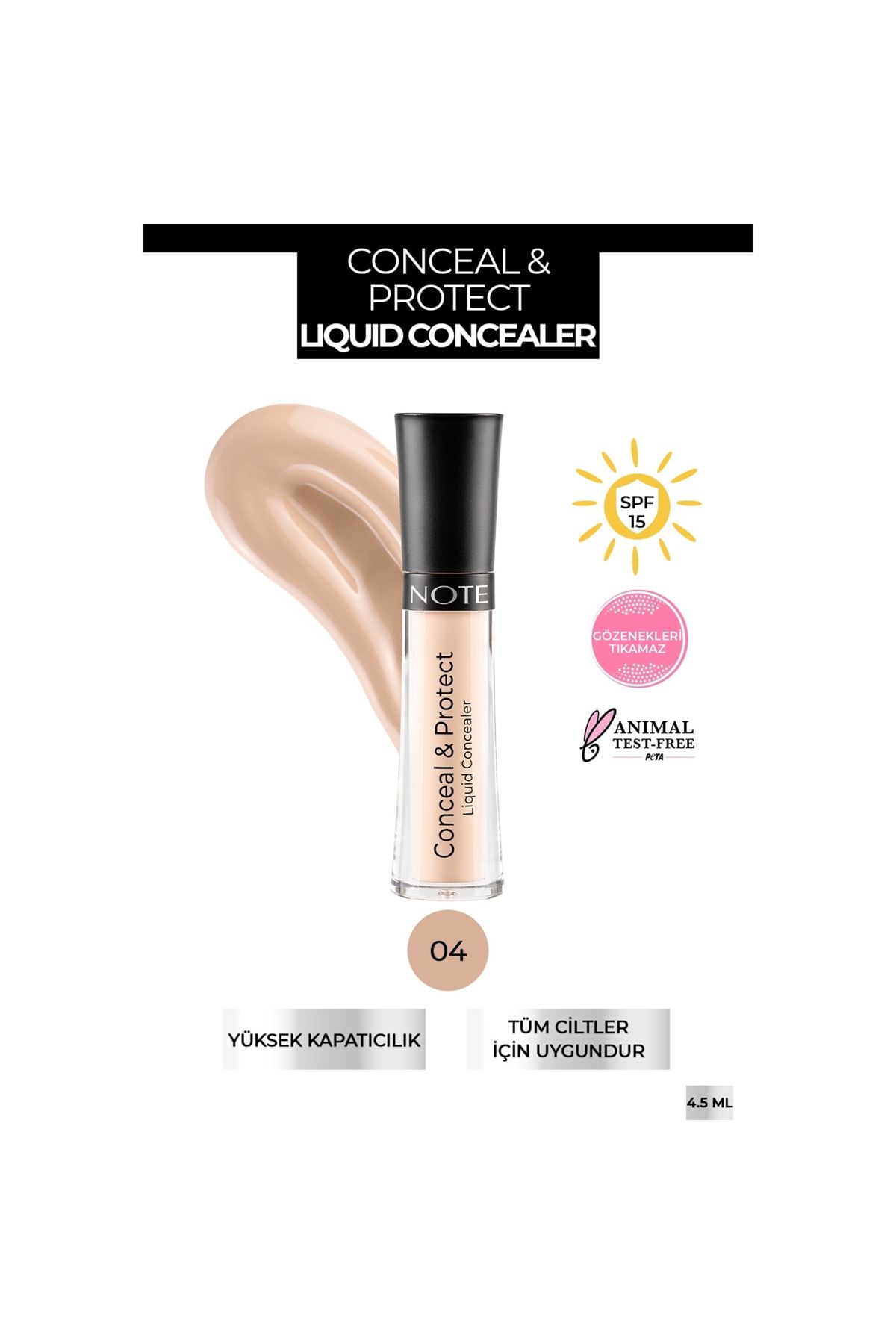 Note Conceal & Protect Likit Concealer - 04