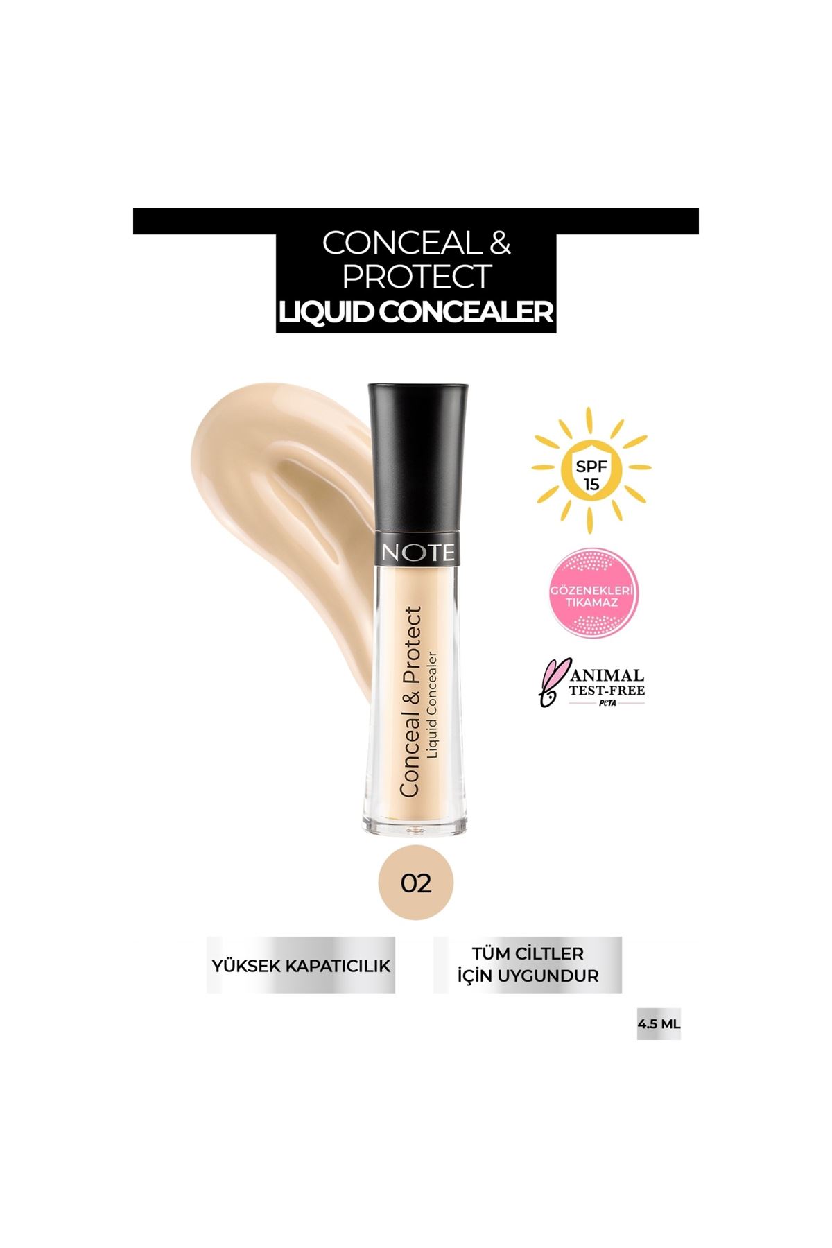 Note Conceal & Protect Likit Concealer - 02