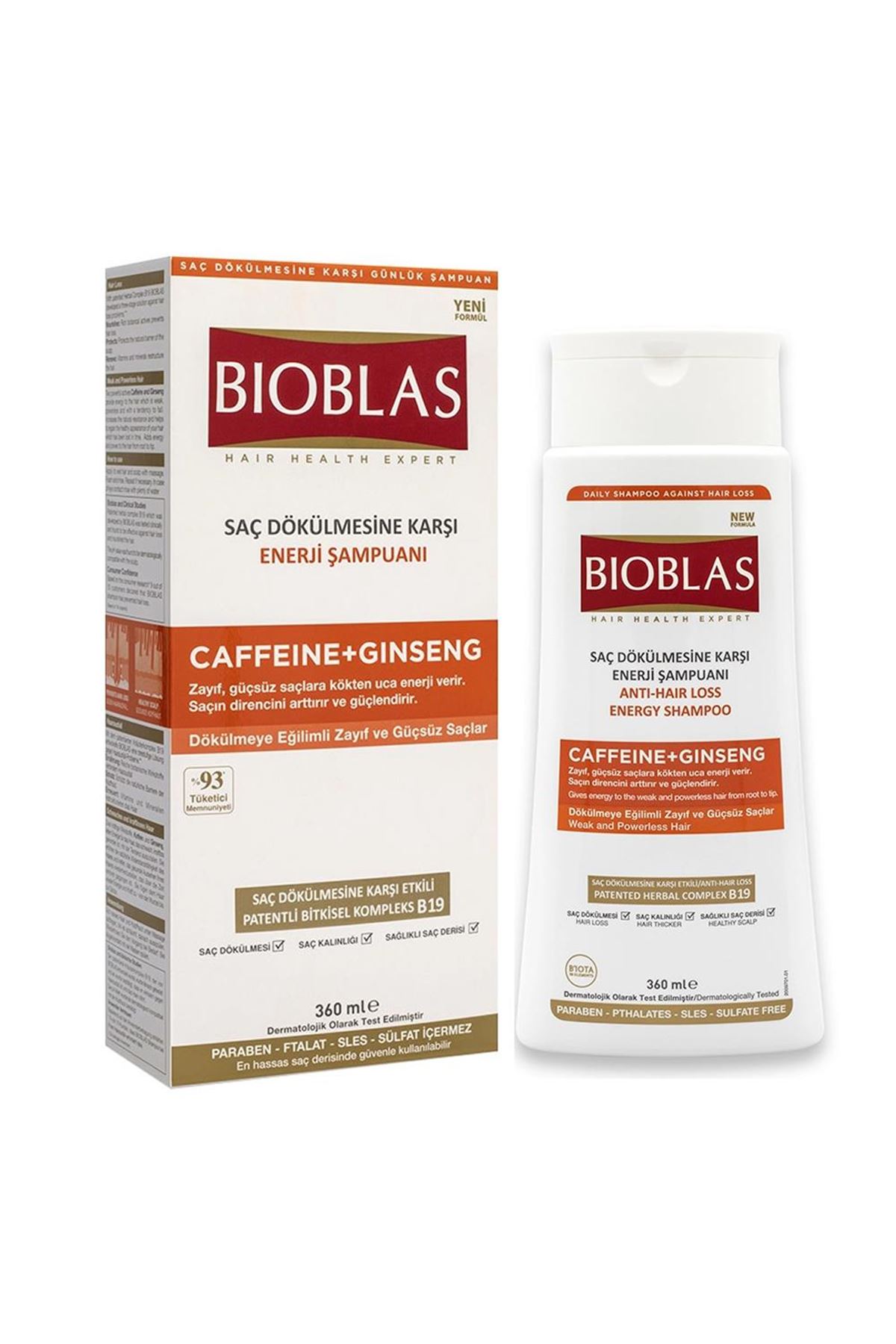 Bioblas Caffeinne-Ginseng 360 ML  Saç Dökülmesine Karşı Etkili Şampuan
