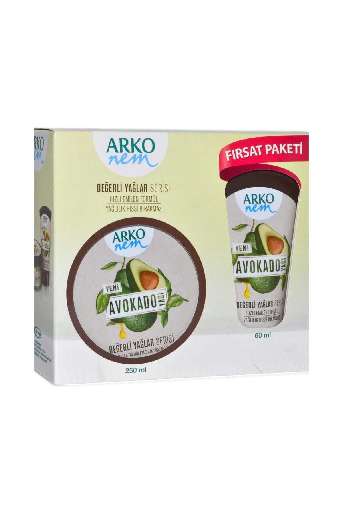 Arko Nem Krem 250 ml + 60 ml Fırsat Paketi Avokado Yağlı