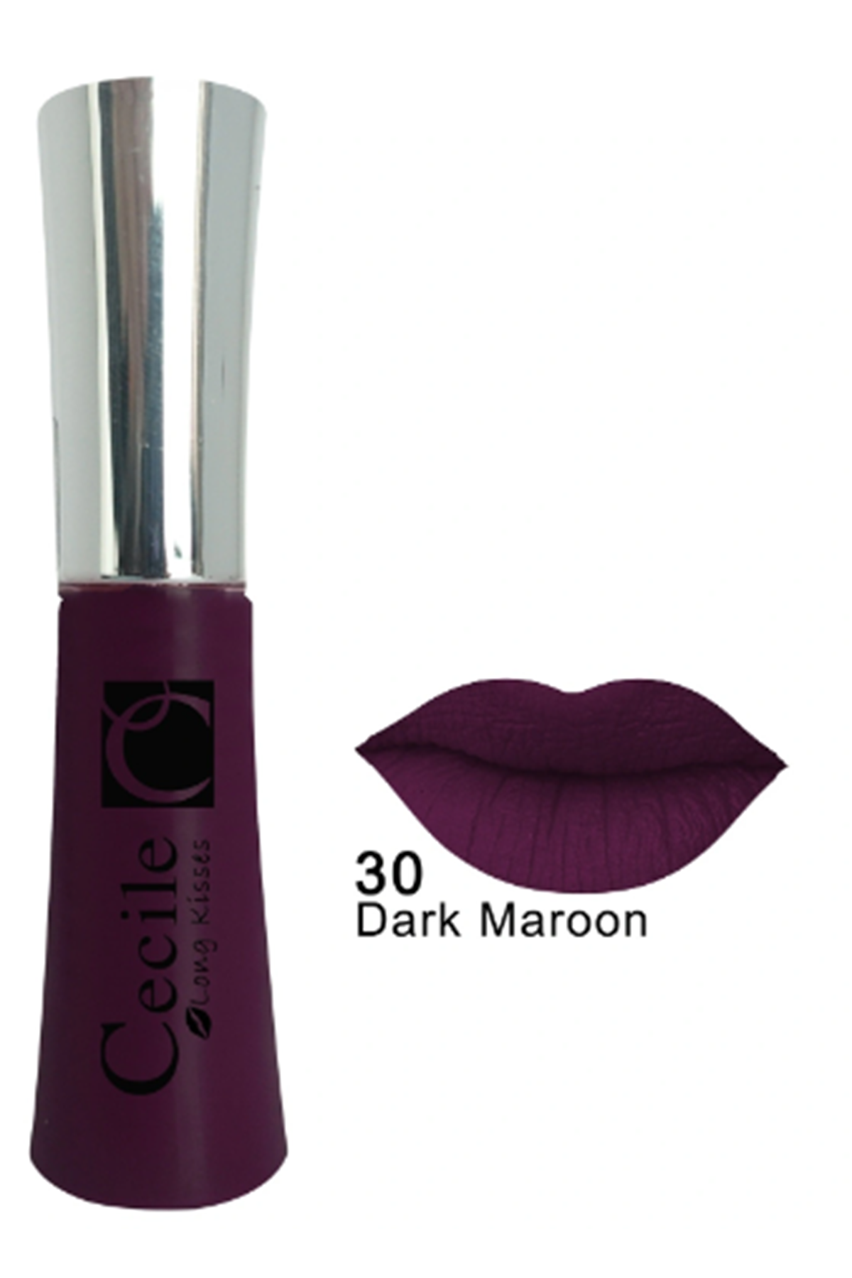 Cecile Long Kisses Lipgloss Kalıcı Mat Ruj 30 Dark Maroon