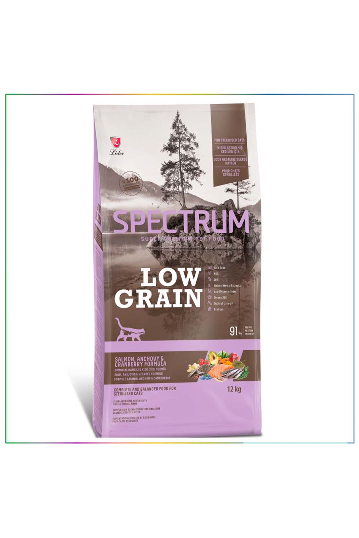 Spectrum Low Grain Somonlu ve Hamsili Kısırlaştırılmış Yetişkin Kedi Maması 13 Kg