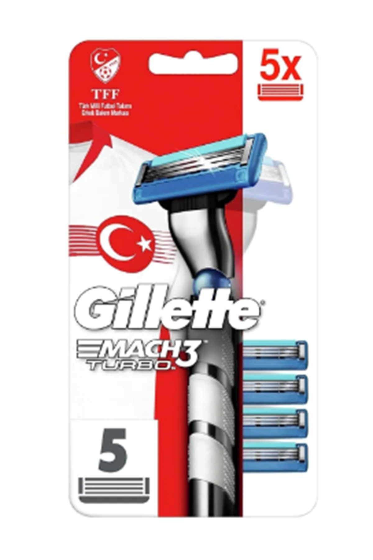 Gillette Mach 3 Turbo Tıraş Makinesi + 5 Yedek Bıçak