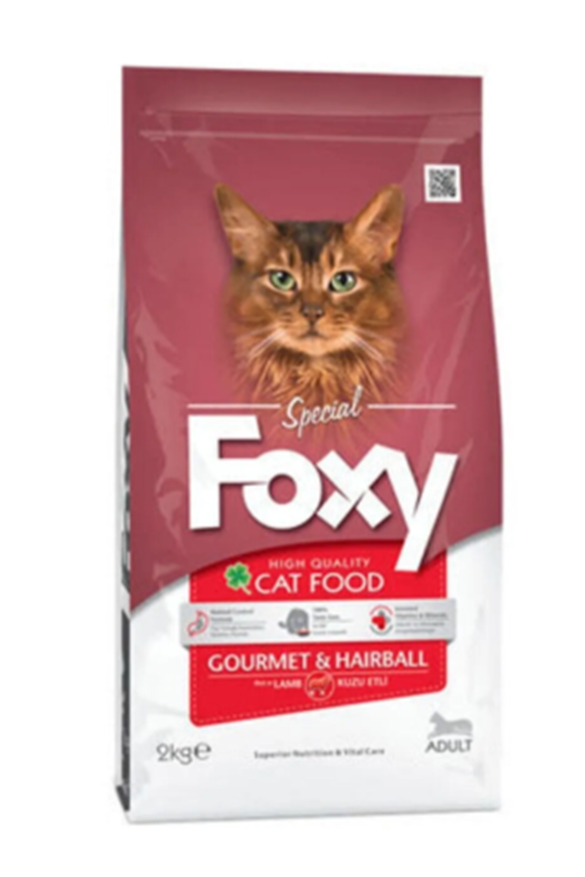 Foxy Kedi Maması Yetişkin Kuzu Etli 2kg (Gourmet&Hairball)