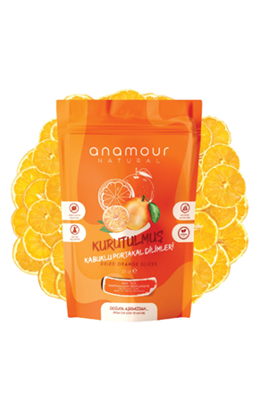 Anamour Natural Portakal Kurusu - Cips Portakal (Şekersiz) - Kuru Meyve Kıtırı 25 Gram