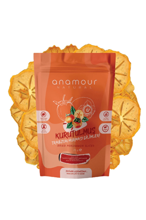 Anamour Natural Trabzon Hurma Kurusu - Cips Cennet Hurması (Şekersiz) - Kuru Meyve Kıtırı 25 Gram