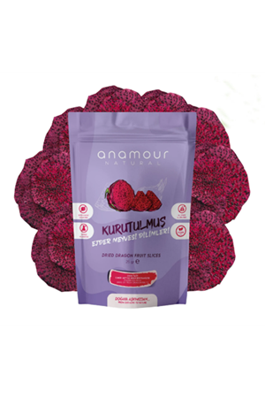 Anamour Natural Ejder Meyvesi Kurusu - Cips Ejder Meyvesi (Şekersiz) - Kuru Meyve Kıtırı 25 Gram