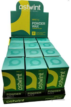 Ostwint Saç Şekillendirici Toz (PUDRA) Wax Mat Profesyonel Yeşil 20 gr (12 Adet) Standlı