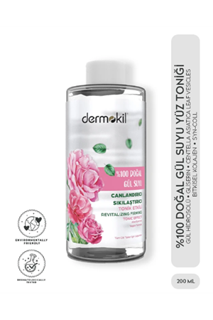 DERMOKIL  %100 Doğal Gül Suyu Canlandırıcı Sıkılaştırıcı Tonik