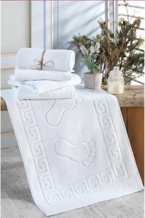 Fame Home Otel Ayak Havlusu  Beyaz Banyo Paspası (50 Cm*70 cm)